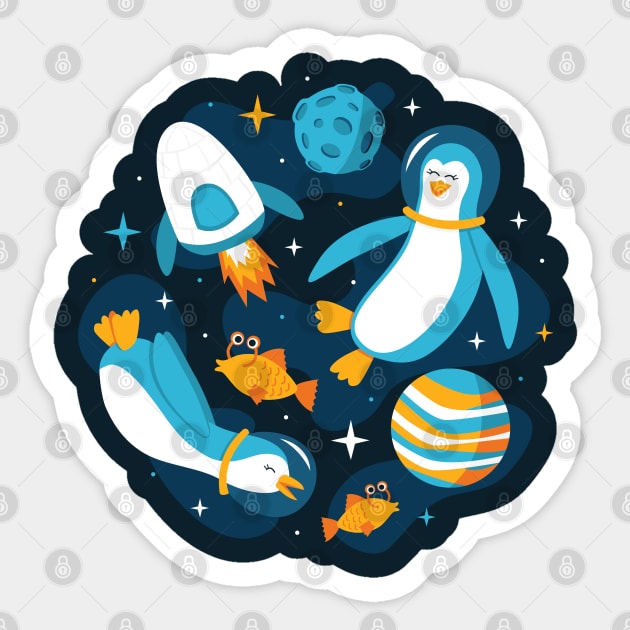 Interstellar Penguins Sticker by robyriker